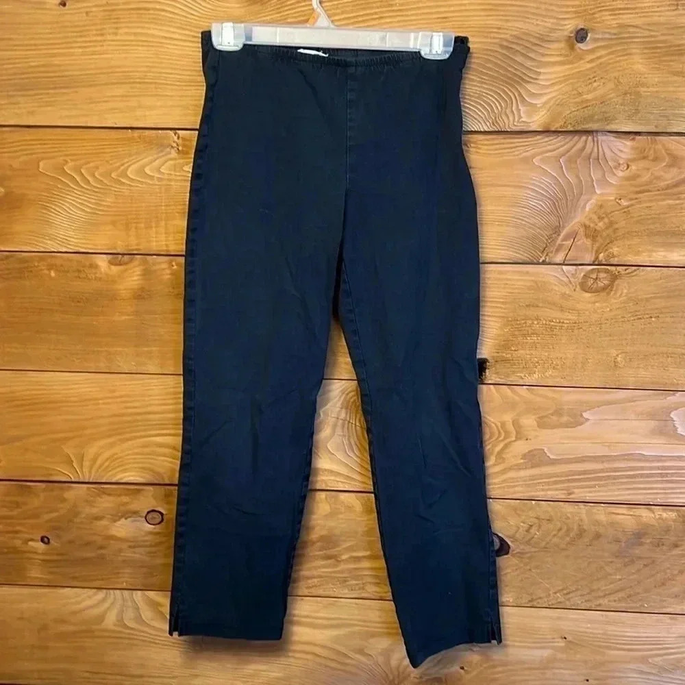 Women's Eileen Fisher black pants XS side zip business office organic cotton
